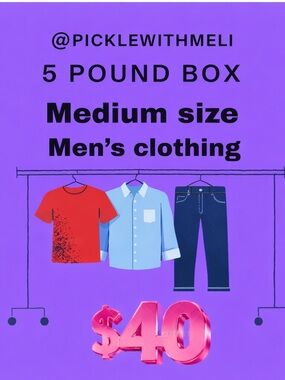 5 Pound Box Medium Men’s Clothing - Red, Light Blue, Navy